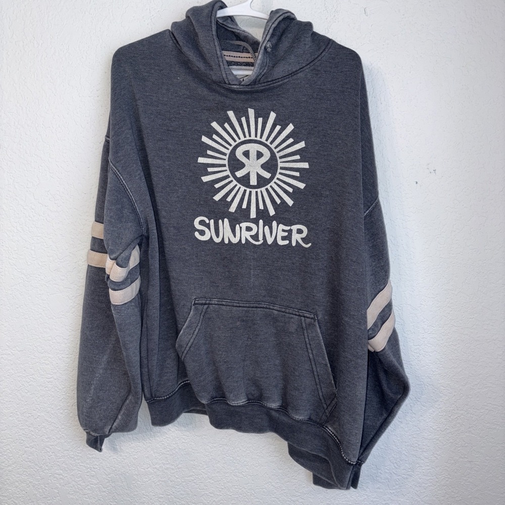 Sun River Oversized Sporty Athletic Hoodie Hooded Sweatshirt Cozy Size Large